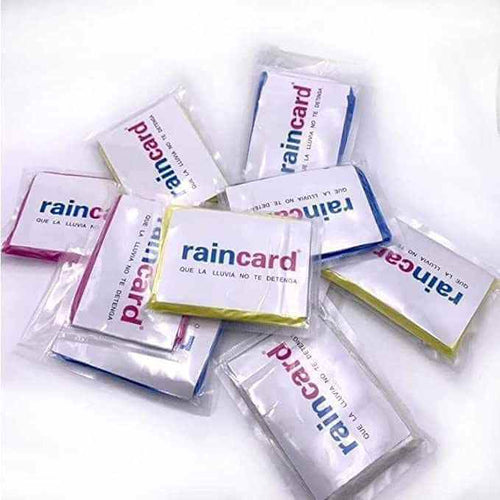 FULLY Reusable Wallet Rain Card Rain Coat for Adults (Set of 6) Multicolour