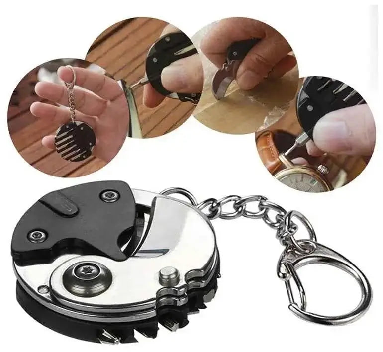 Portable Multi-Function Keychain Bottle Opener & Can Opener Tool