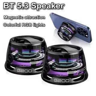 Magnetic Bluetooth Speaker – Portable Wireless Mini Speaker with RGB LED Lights