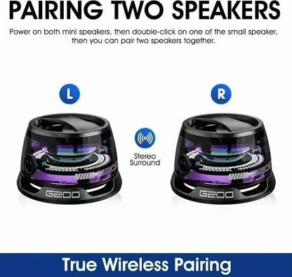 Magnetic Bluetooth Speaker – Portable Wireless Mini Speaker with RGB LED Lights