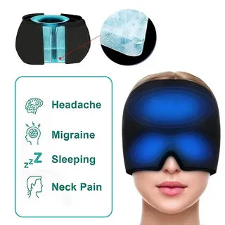 Reusable Hot & Cold Therapy Migraine Relief Cap – Gel Ice Headache Relief Mask