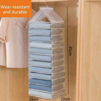 6-Slot Hanging Closet Organizer – Foldable Wardrobe Storage Shelf