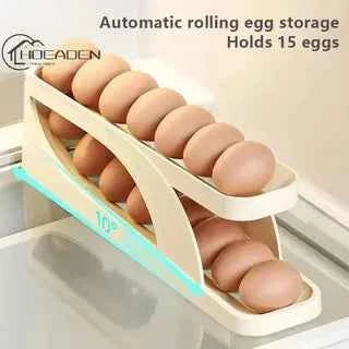 Rolling Egg Storage Rack – Automatic Refrigerator Egg Dispenser Holder