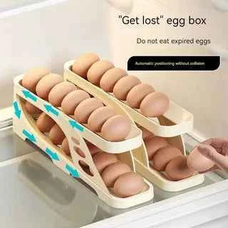 Rolling Egg Storage Rack – Automatic Refrigerator Egg Dispenser Holder