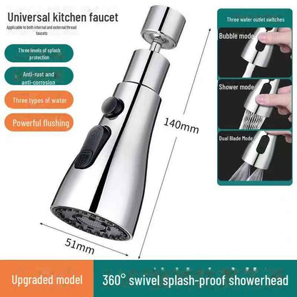 360° Kitchen Sink Faucet Sprayer – High Pressure Water Saving Tap Nozzle