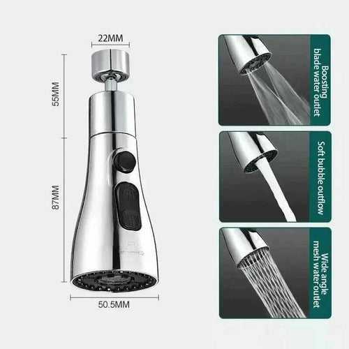 360° Kitchen Sink Faucet Sprayer – High Pressure Water Saving Tap Nozzle