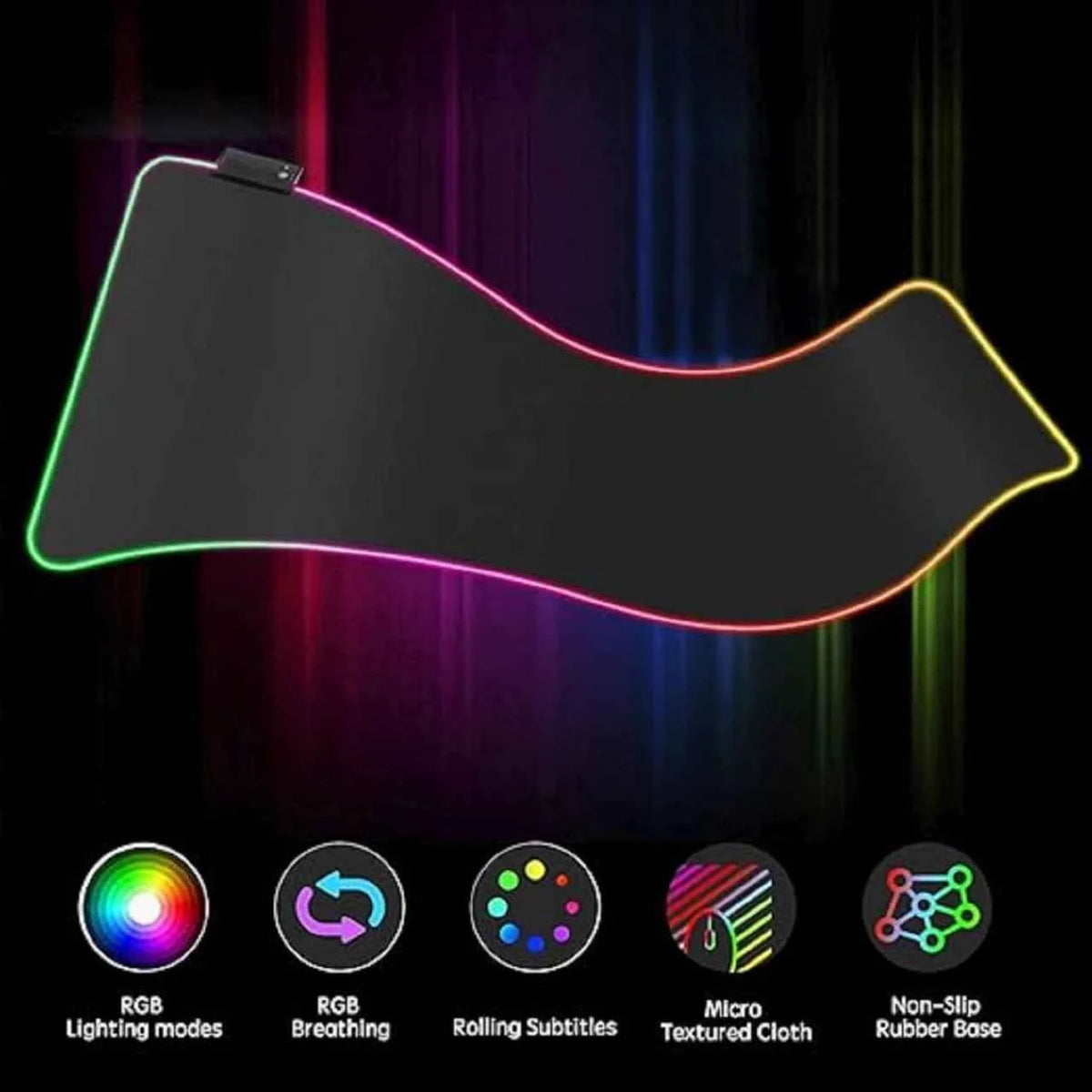 RGB Gaming Mouse Pad – Large Soft LED Extended Desk Mat