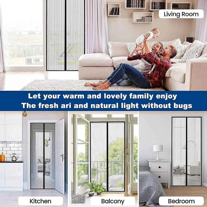 Magic Mesh Hands-Free Screen Door Instant Opening (1 Set)