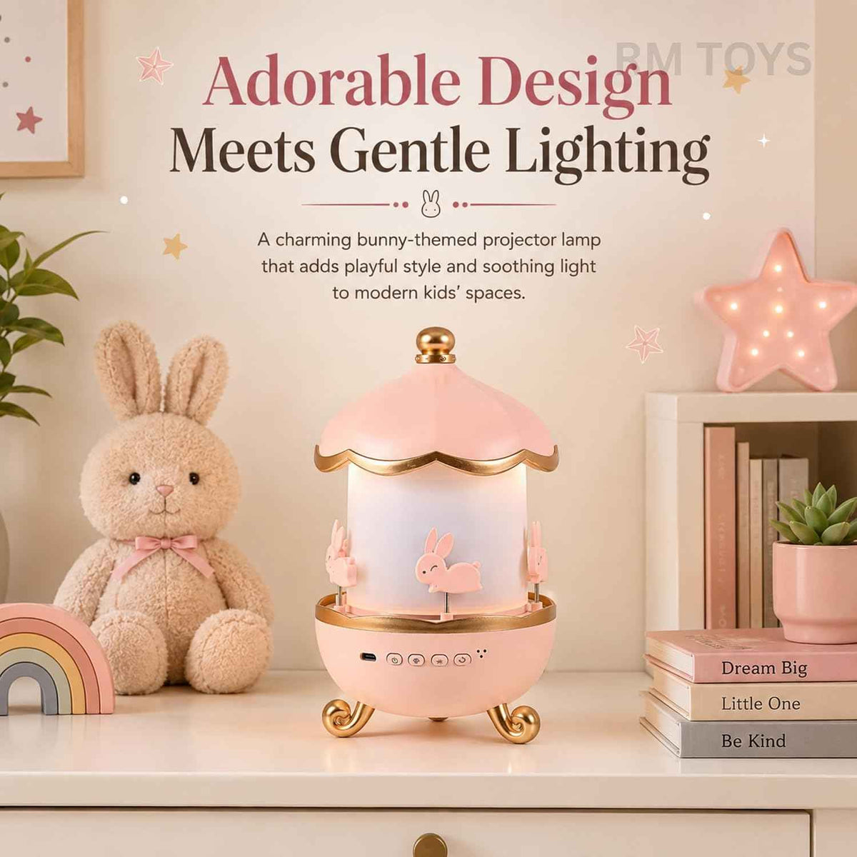 Bluetooth Speaker Night Lamp with LED Fairy Lights, Cute Bunny Decorative Table Lamp (1 Pc)