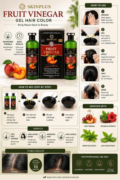 Fruit vinegar hair black colour 100ml 1+1 bottel