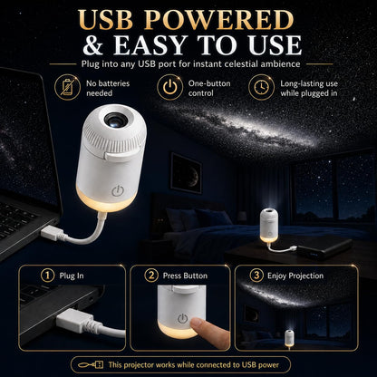 USB Galaxy Star Projector Light with Space Into a Starry Escape ✨