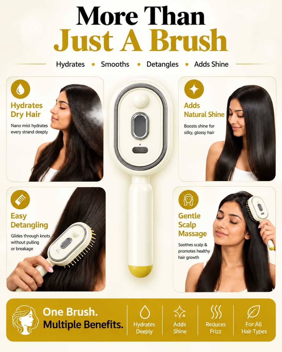 Smart Mist & Scalp Massage Hair Brush